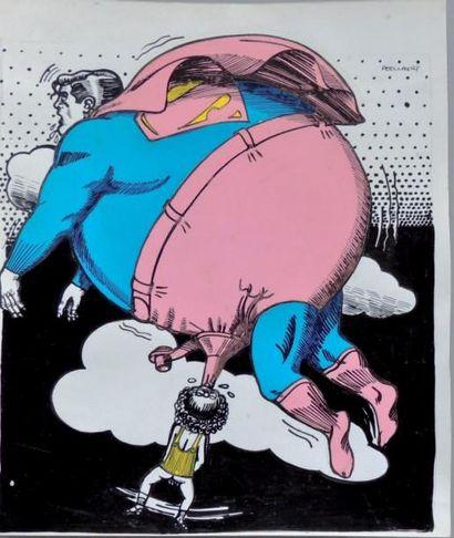PEELLAERT. Guy
«Superman». Gouache couleurs...