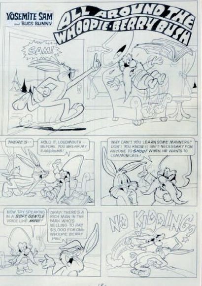 X. «Yosemite Sam et Bugs Bunny». Encre de...