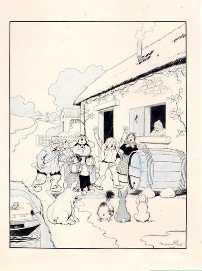 RABIER. Benjamin
«Le Tonneau». Encre de Chine...