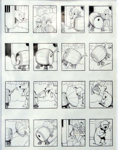 RABIER. Benjamin
«Ferdinand et l'Ours». Encre...