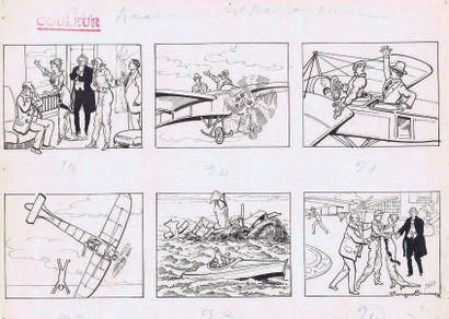 OMRY. Georges
«Accident d'Aéroplane». 4 planches...