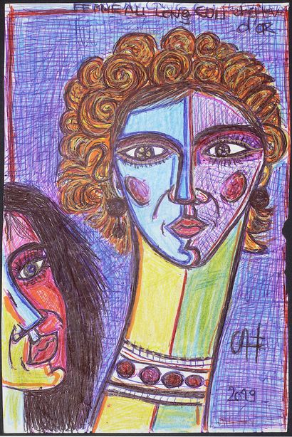 BESSIN Catherine
Femme au long cou et cheveux...