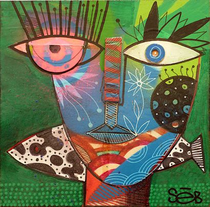 SEB
Juma / Mixed media and collage on white...