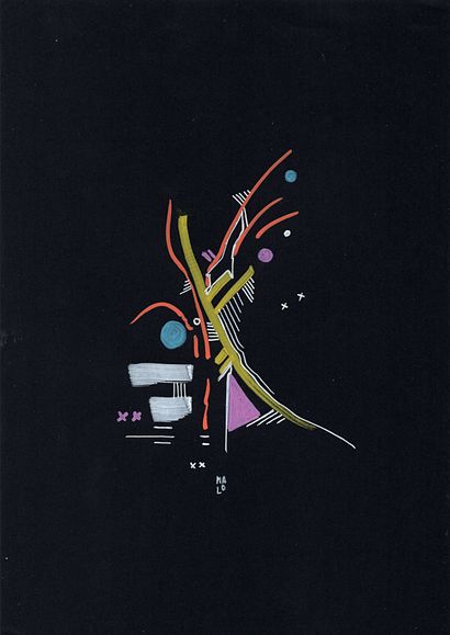 MALO
Untitled / Mixed media on black paper...
