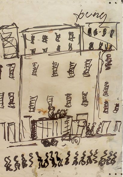 PURVIS Young
Scène de ville / Mixed media...