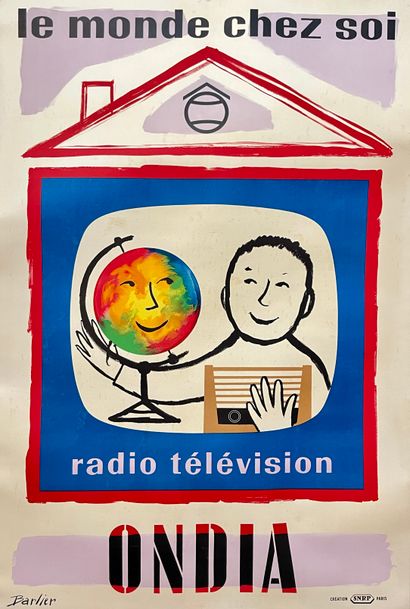 BARLIER. Radio Télévision Ondia. Le monde...