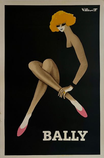 VILLEMOT Bernard. Bally. Femme blonde. Affiche...