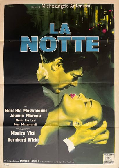 黑夜
米开朗基罗-安东尼奥尼1961.
100x140 厘米。意大利海报。朱利亚诺-尼斯特里。由...