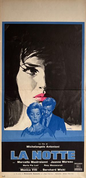 黑夜
米开朗基罗-安东尼奥尼1961.
33x70 厘米。意大利海报。朱利亚诺-尼斯特里。由...