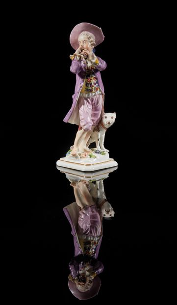 MEISSEN
Porcelain statuette depicting a young...