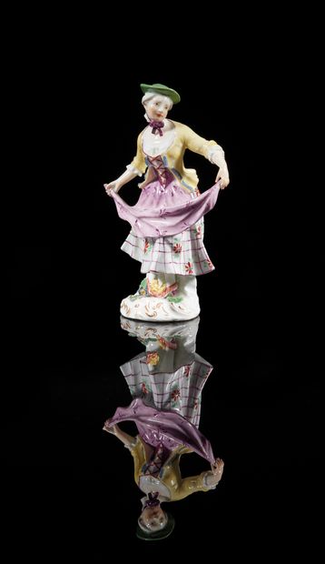 MEISSEN
Porcelain statuette depicting Colombine,...
