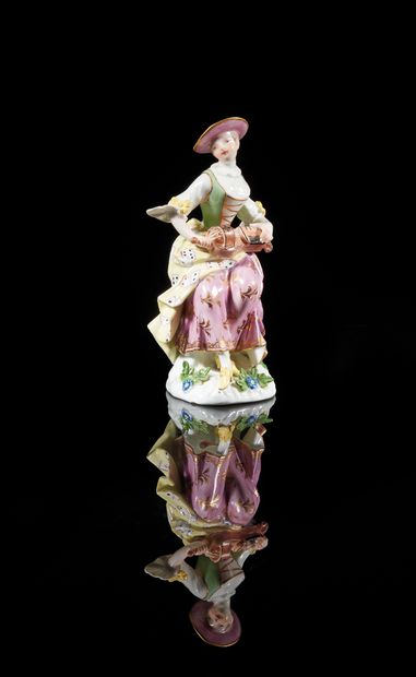 MEISSEN
Porcelain statuette depicting Colombine,...