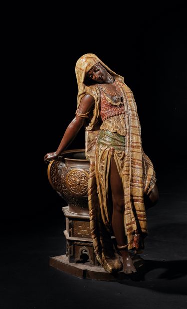Polychrome regula planter decorated with...