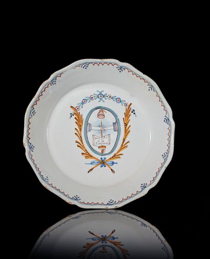 NEVERS
A French earthenware contourné plate,...