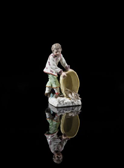 MEISSEN
Porcelain statuette of a young fish...