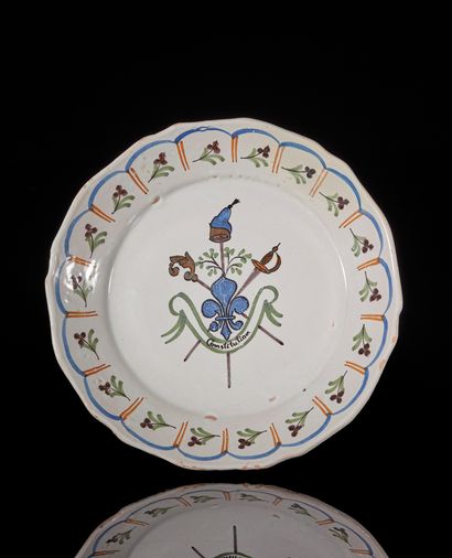 NEVERS
A French earthenware contourné plate,...