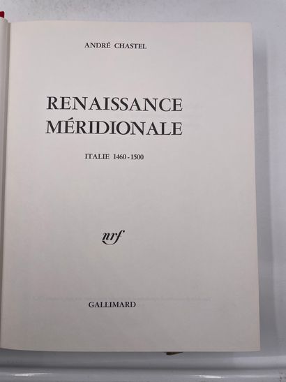 3 tomes : «Renaissance Méridionale, Italie...