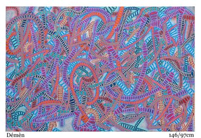 卢卡斯-德洛梅
德梅恩 
画布作品
丙烯喷漆和丙烯颜料与马克笔的混合物 
146/97...