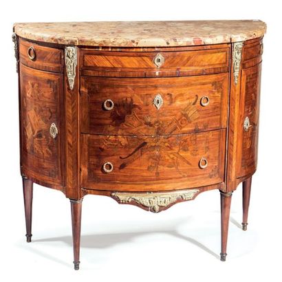 Commode demi-lune En bois de placage dans...