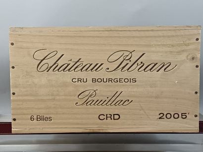 6 bottles Château PIBRAN 2005 - Pauillac...