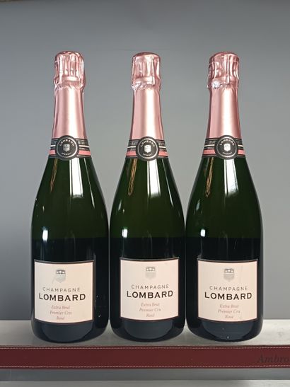 ** 3 Bouteilles CHAMPAGNE LOMBARD Extra brut...