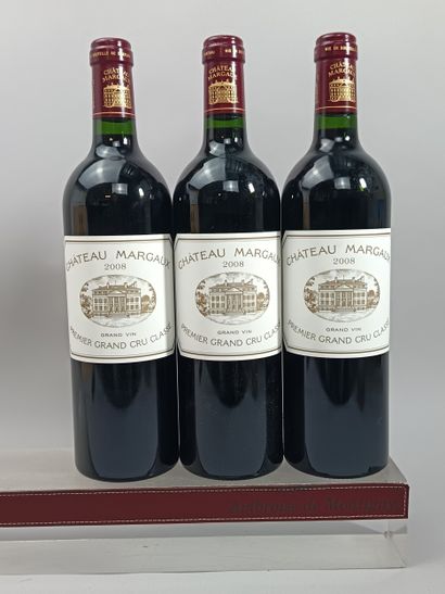 3 bottles Château MARGAUX 2008 - 1er Gcc...
