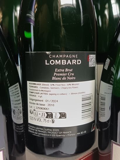 ** 12 Bottles CHAMPAGNE LOMBARD Extra Brut...