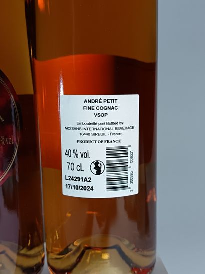 ** 4 Bouteilles COGNAC VSOP André PETIT Tva...