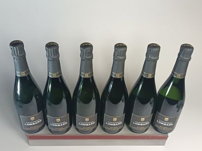 ** 6 Bouteilles CHAMPAGNE LOMBARD Brut Nature...
