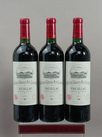3 Bouteilles Château GRAND PUY LACOSTE 2000...