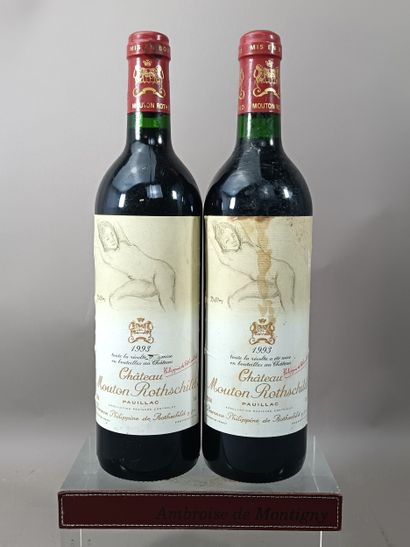2 bottles Château MOUTON ROTHSCHILD 1993...