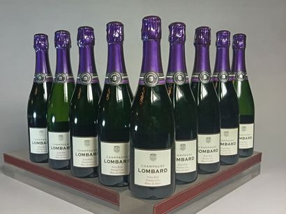 ** 9 Bouteilles CHAMPAGNE LOMBARD Extra Brut...