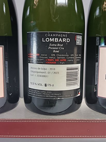** 3 Bouteilles CHAMPAGNE LOMBARD Extra brut...