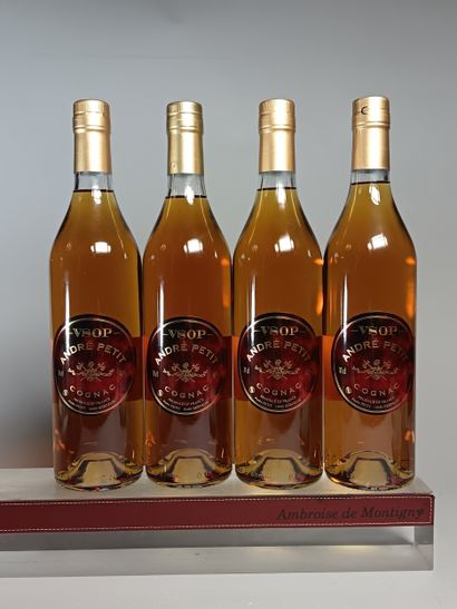 ** 4 Bouteilles COGNAC VSOP André PETIT Tva...