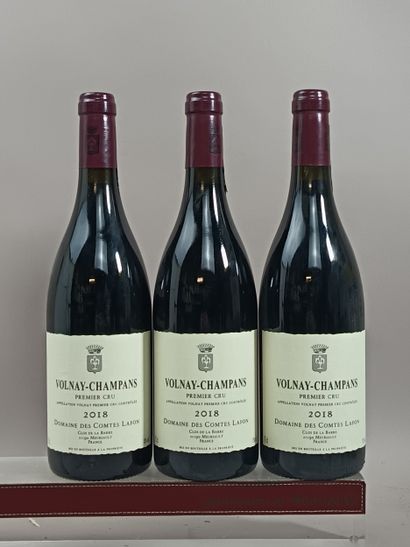 3 Bouteilles VOLNAY 1er Cru CHAMPANS 2018...