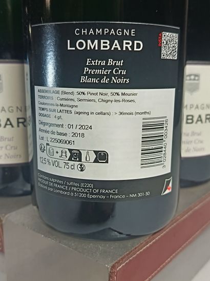 ** 9 Bouteilles CHAMPAGNE LOMBARD Extra Brut...