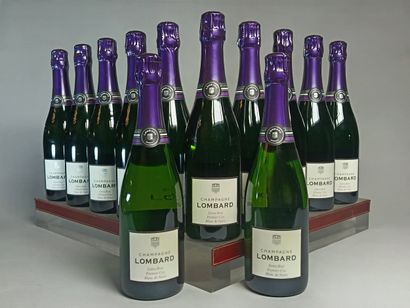 ** 12 Bottles CHAMPAGNE LOMBARD Extra Brut...