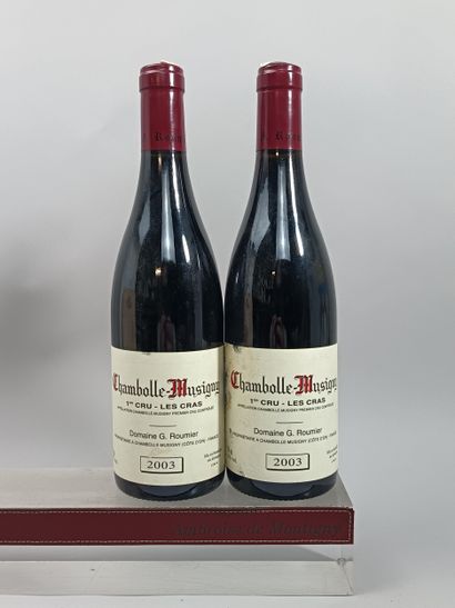 2 bottles CHAMBOLLE MUSIGNY 1er cru Les Cras...