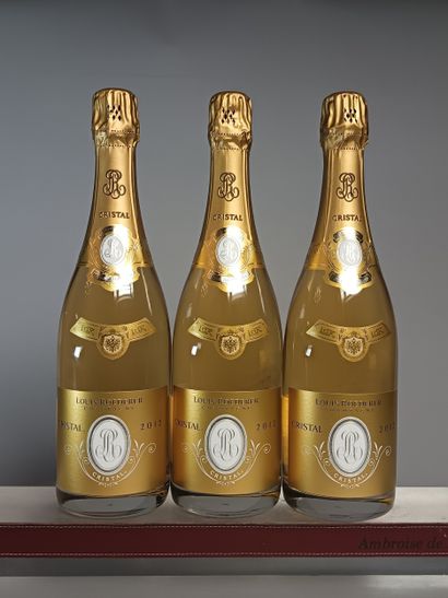 ** 3 Bouteilles CHAMPAGNE CRISTAL de ROEDERER...