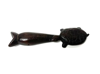 African wooden whistle with turtle design.
Mossi,...