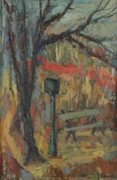 René SINICKI (né en 1910)
Le banc Huile sur...