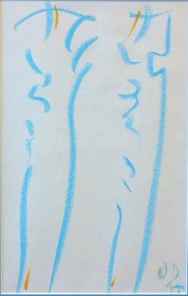 Olivier DREBRE
Sans titre, 1995 Pastel bleu...