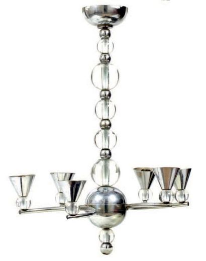 JACQUES ADNET (1900-1984)
Lustre 1930 moderniste....