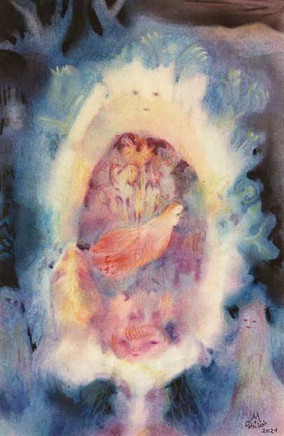 GABILAN Muriel
Fleur de coton / Ink and colored...