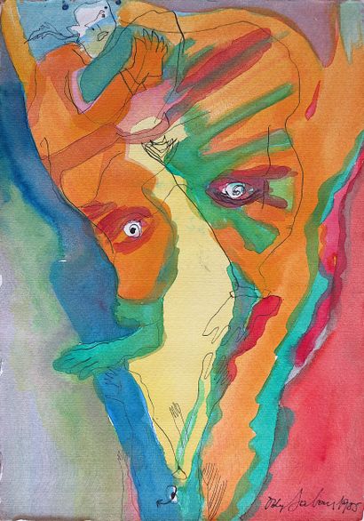 SABAN Ody
Le visage est rivière / Mixed media...