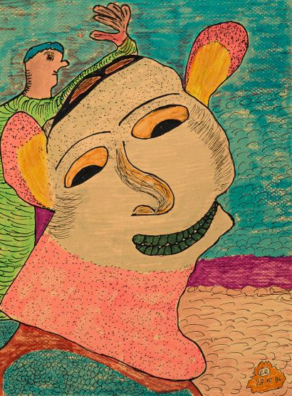 REY Robert
Untitled / Mixed media on orange...
