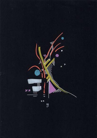 MALO
Untitled / Mixed media on black paper...