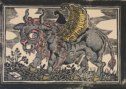 PATBA 58
Untitled / Linocut entirely hand-colored...