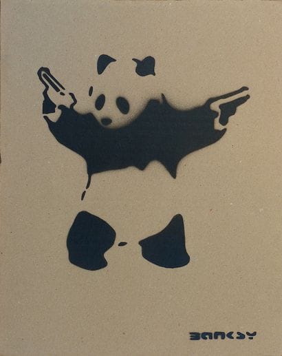 BANKSY - DISMALAND
Panda with guns / Pochoir...