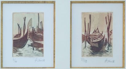 SCHIRCK Eliane
Untitled / Set of two sepia-colored...
